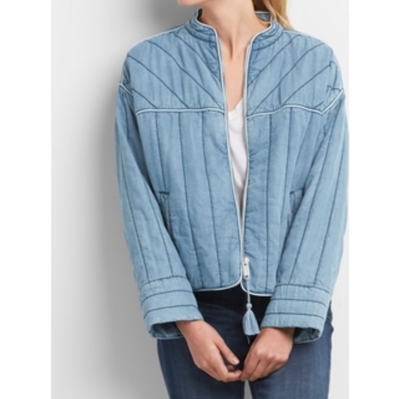 gap quilted denim jacket